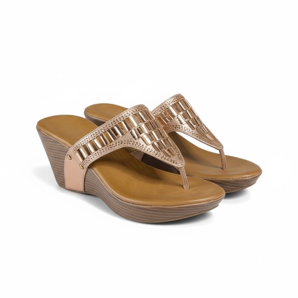 Italina ☻︎ Sparkly Baguette Crystal Wedge Heeled Sandals ☻︎ Rose Gold ☻︎ 7.5M - Picture 15 of 16